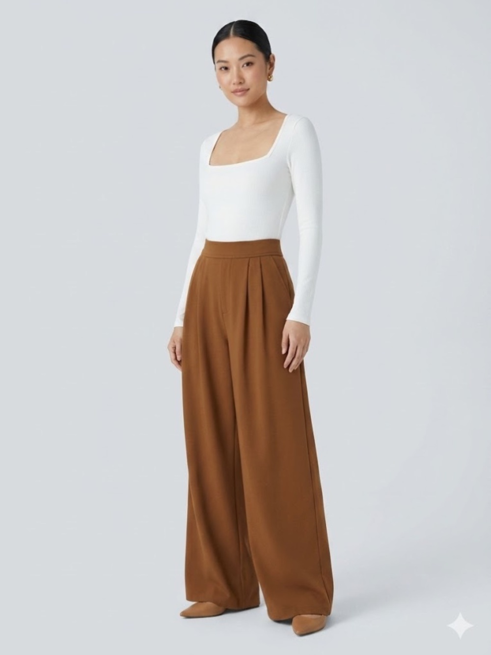 NWOT Halara Flex™ High Waisted Wide Leg Work Pants - Glazed Ginger - SOLD OUT